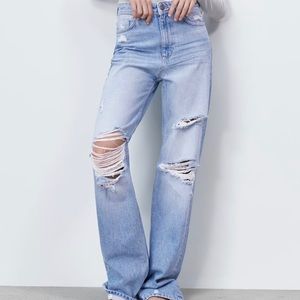 Zara jeans -wide leg, ripped